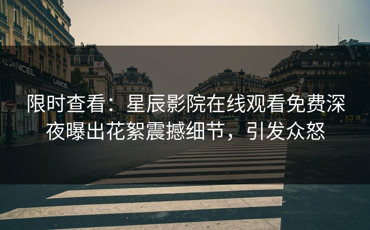 限时查看：星辰影院在线观看免费深夜曝出花絮震撼细节，引发众怒