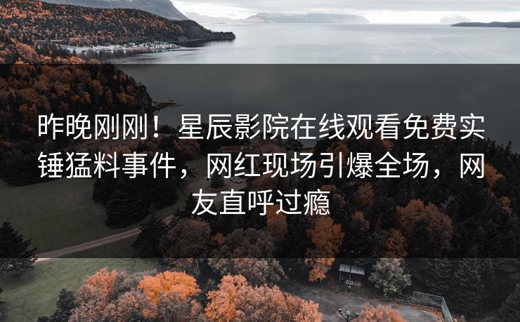 昨晚刚刚!星辰影院在线观看免费实锤猛料事件,网红现场引爆全场,网友直呼过瘾 昨晚刚刚!星辰影院在线观看免费实锤猛料事件,网红现场引爆全场,网友直呼过瘾